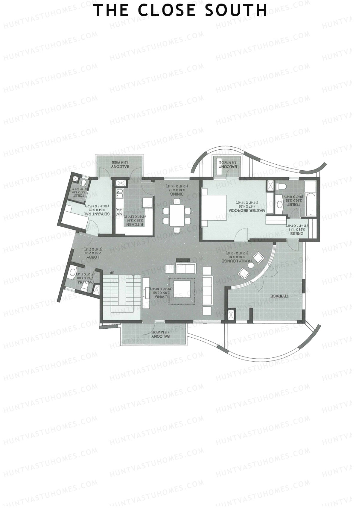 The Close South Tower S1 Unit 2 Type (Penthouse) Floor Plan