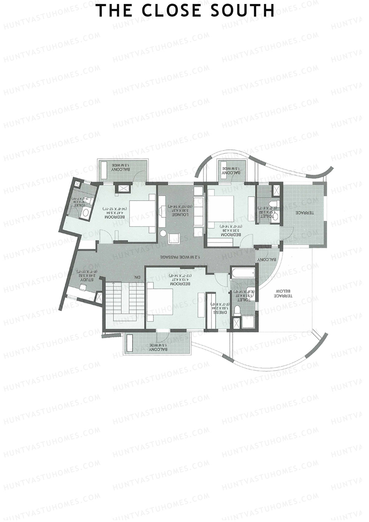 The Close South Tower S1 Unit 2 Type (Penthouse) Floor Plan
