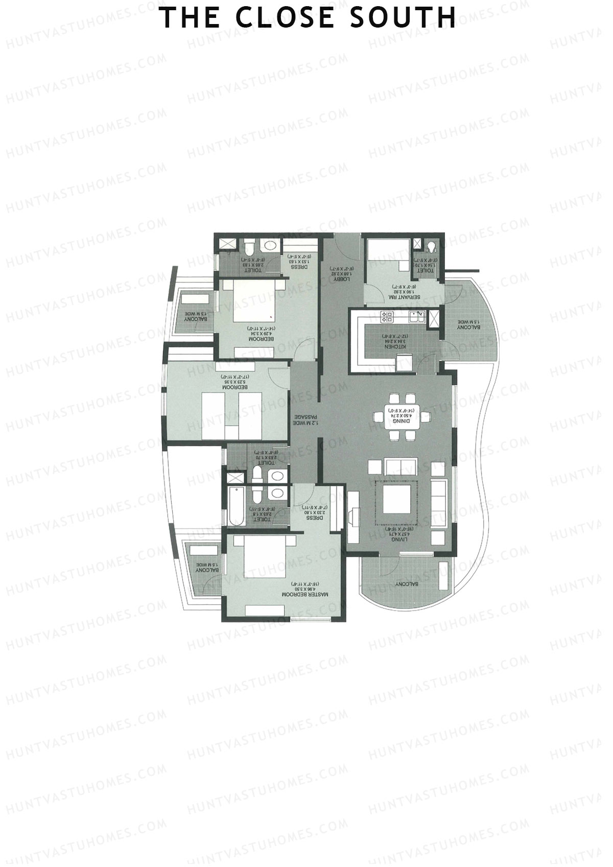The Close South Tower S1 Unit 3 Floor Plan