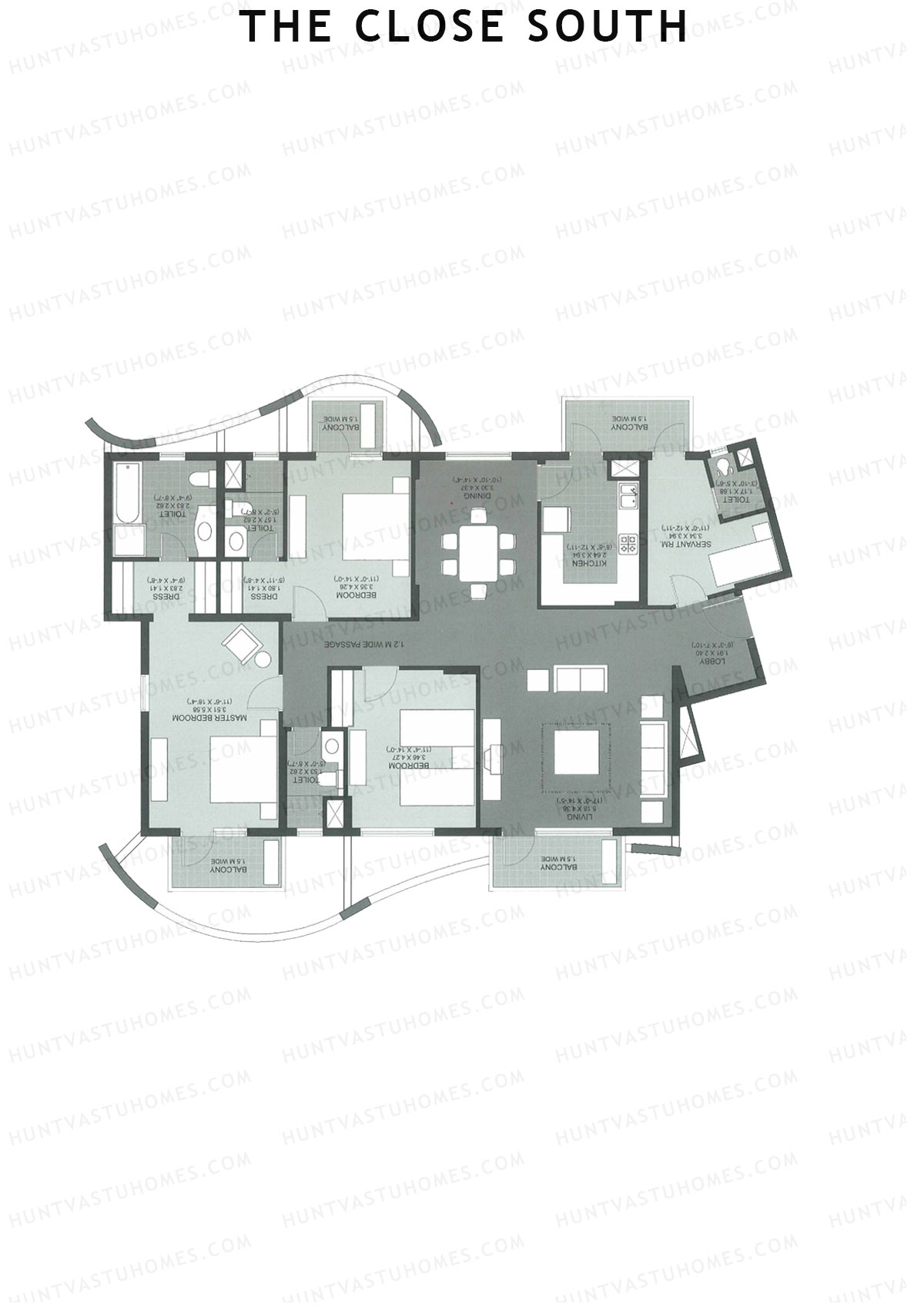 The Close South Tower S2 Unit 1 Floor Plan