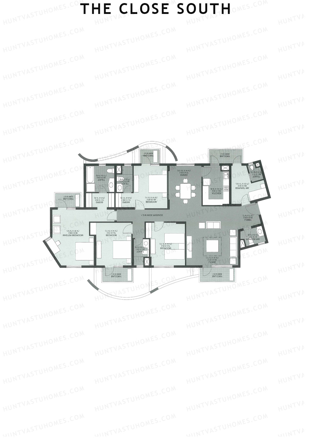 The Close South Tower S2 Unit 1 Floor Plan
