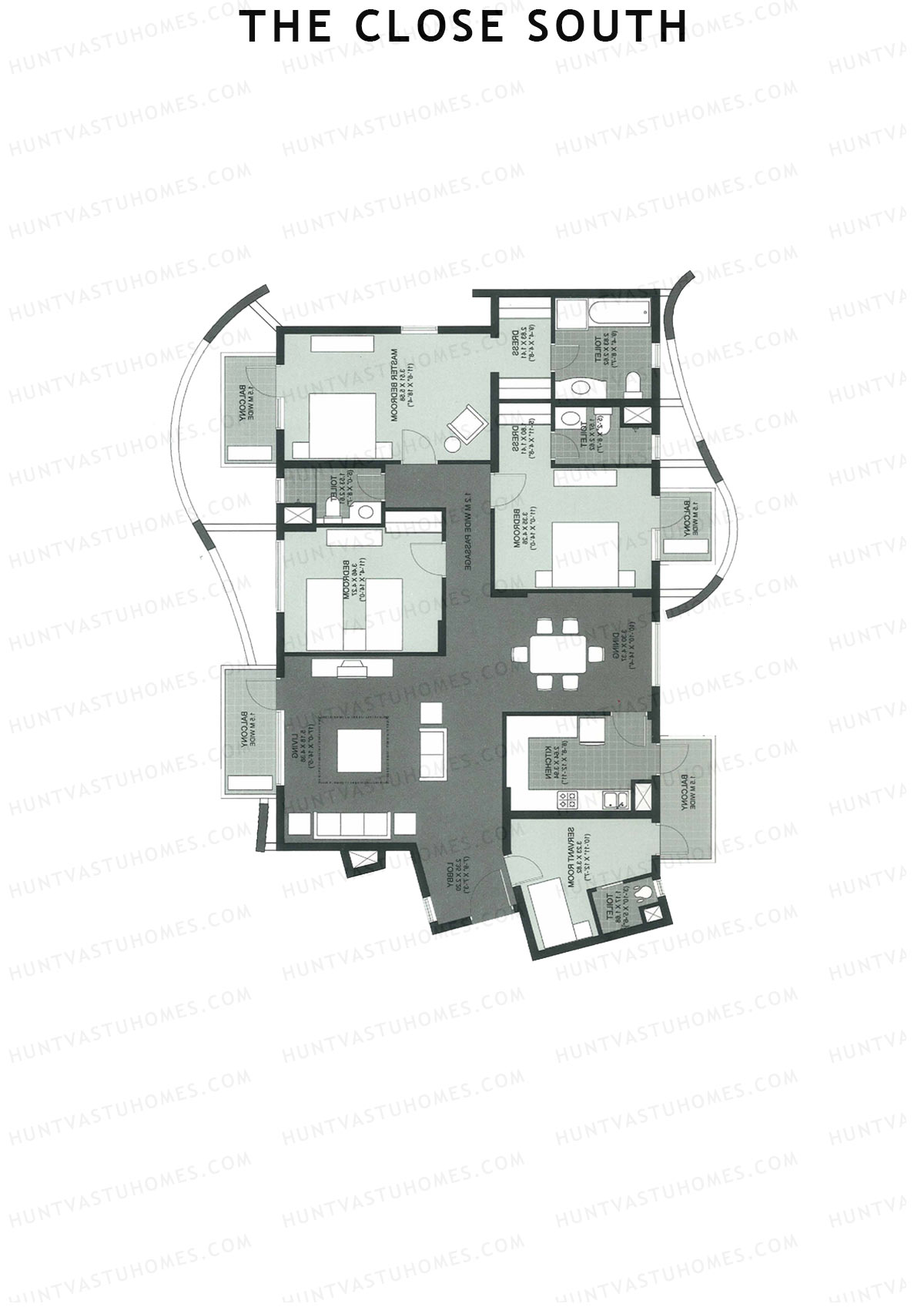 The Close South Tower S3 Unit 1 Floor Plan