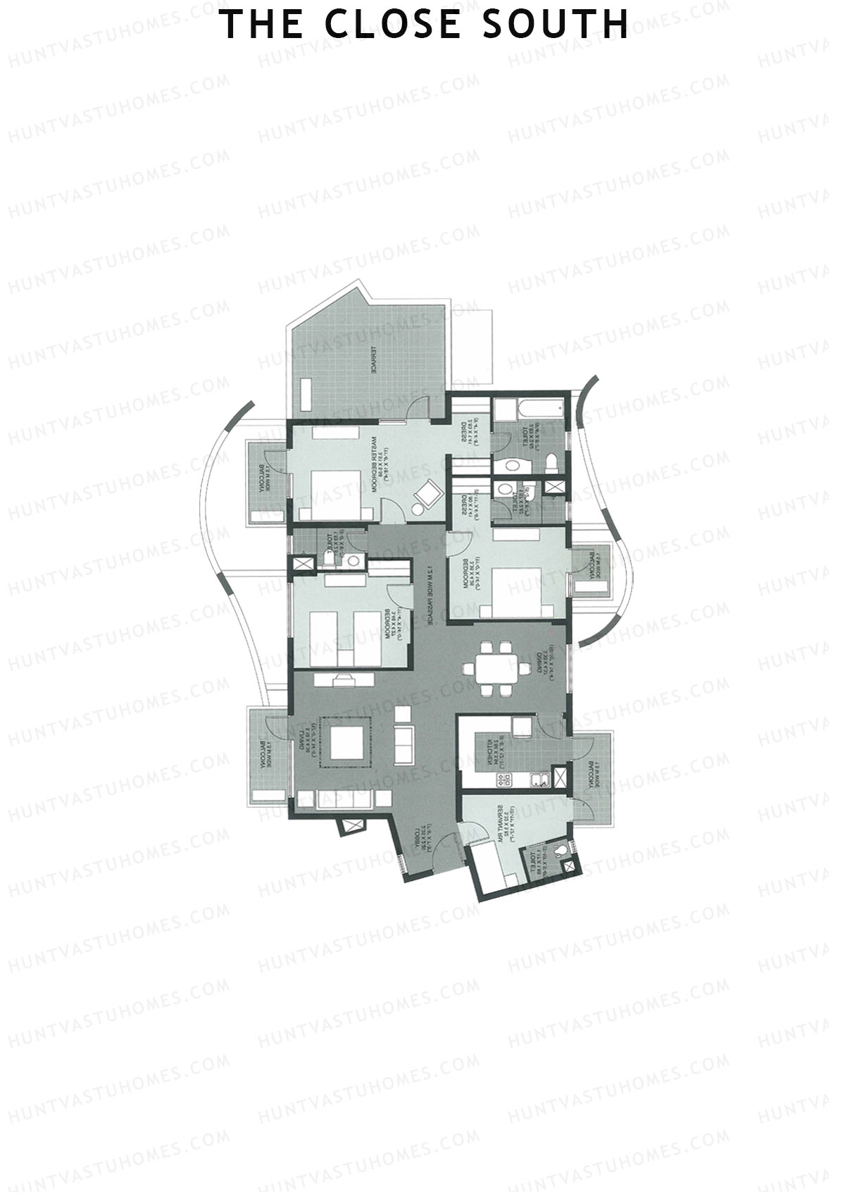 The Close South Tower S3 Unit 1 Floor Plan