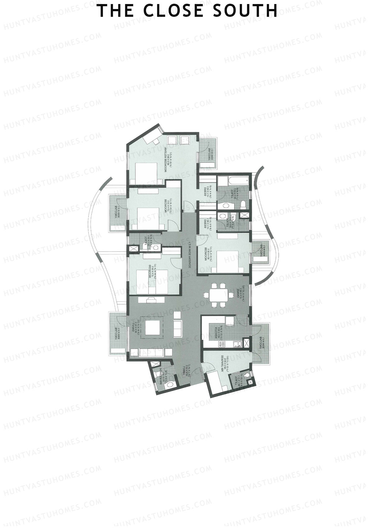 The Close South Tower S3 Unit 1 Floor Plan