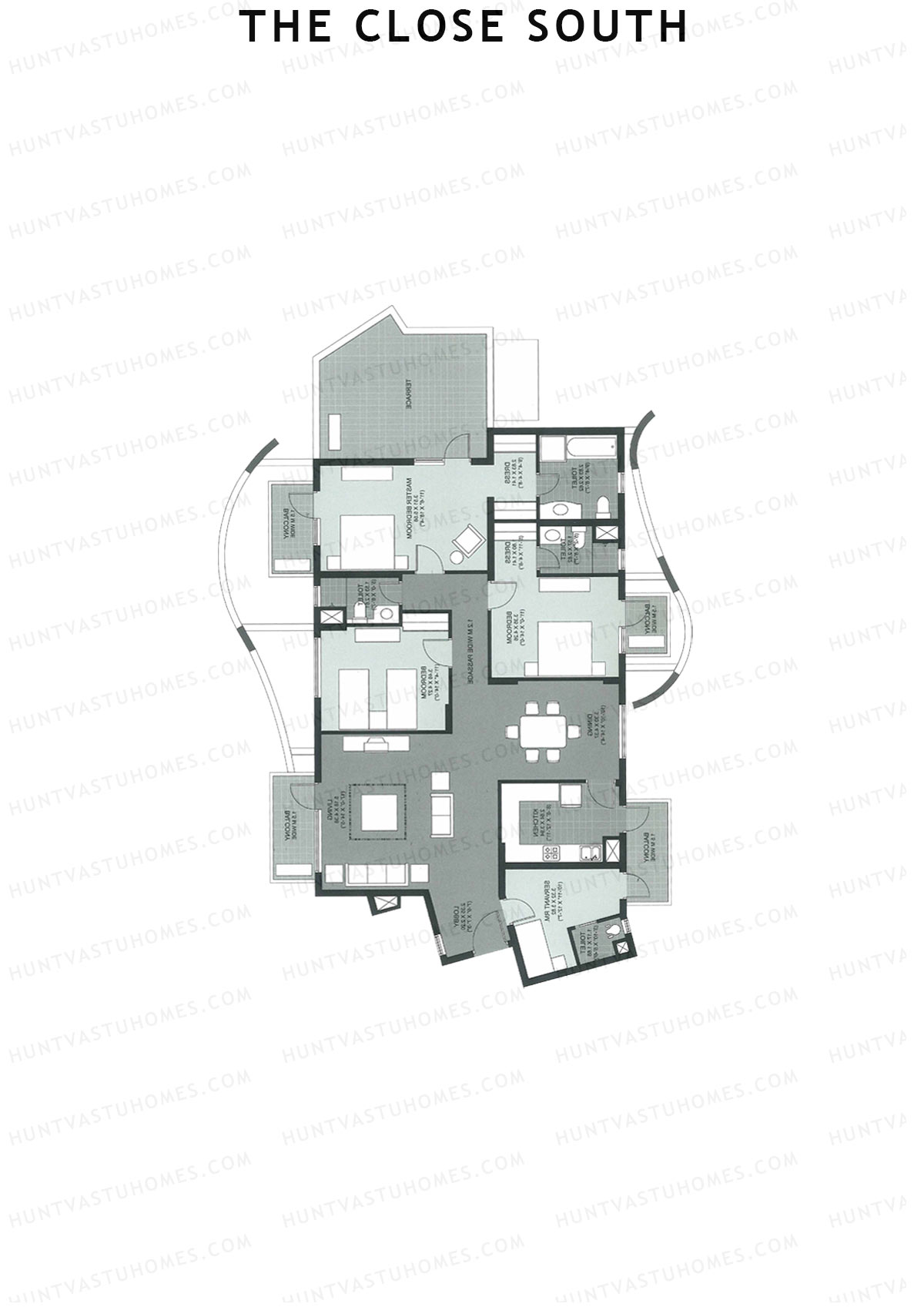 The Close South Tower S4 Unit 1 Floor Plan