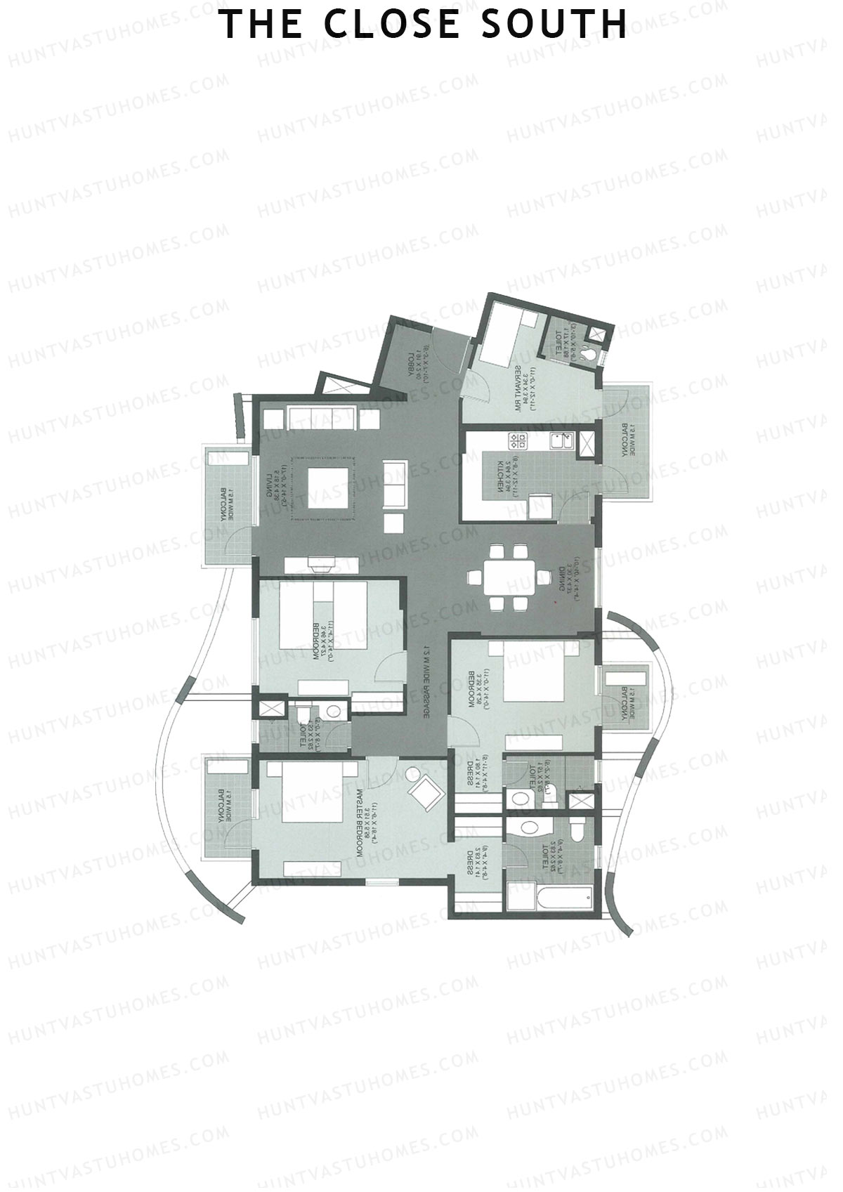 The Close South Tower S4 Unit 2 Floor Plan