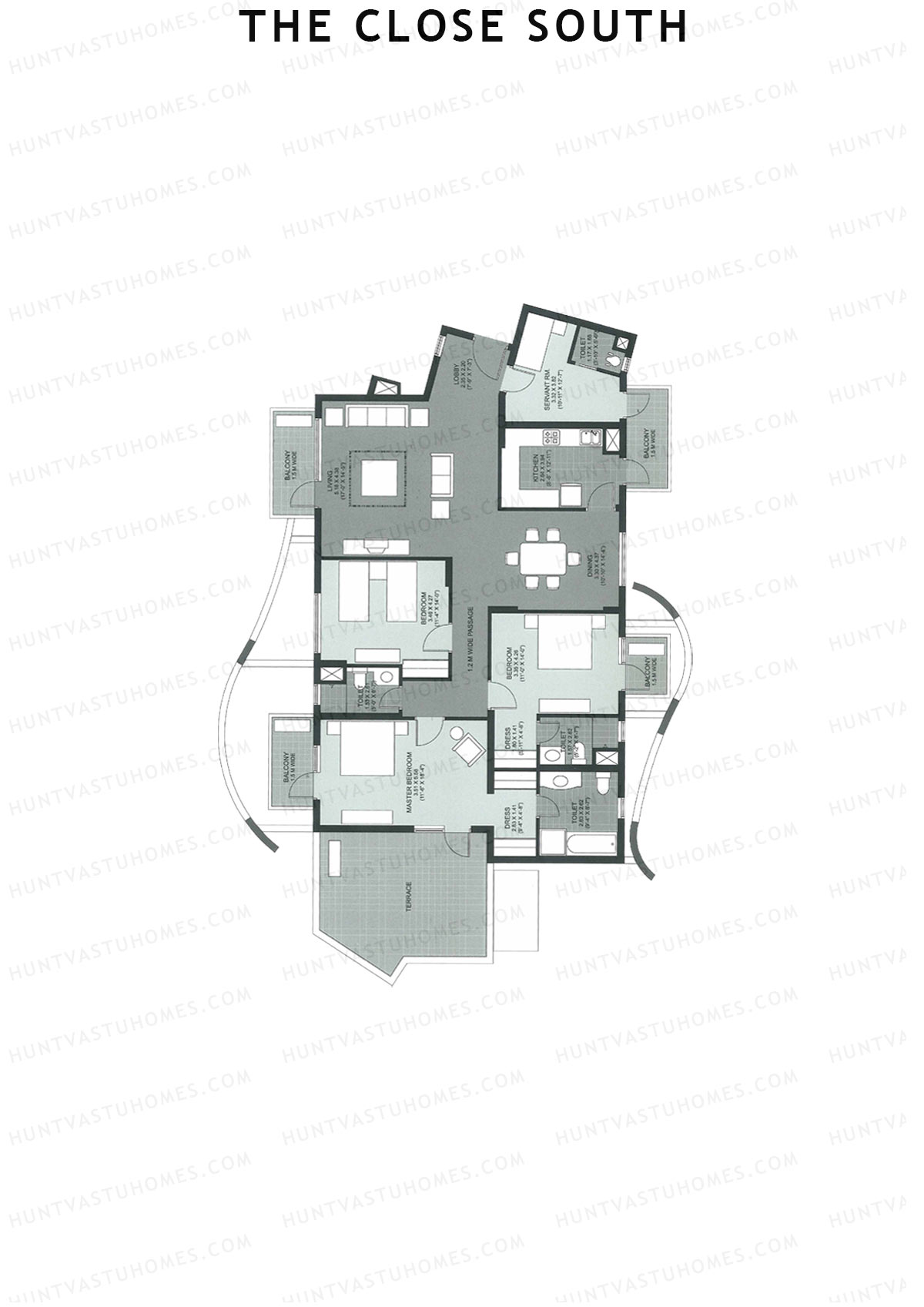 The Close South Tower S8 Unit 2 Floor Plan