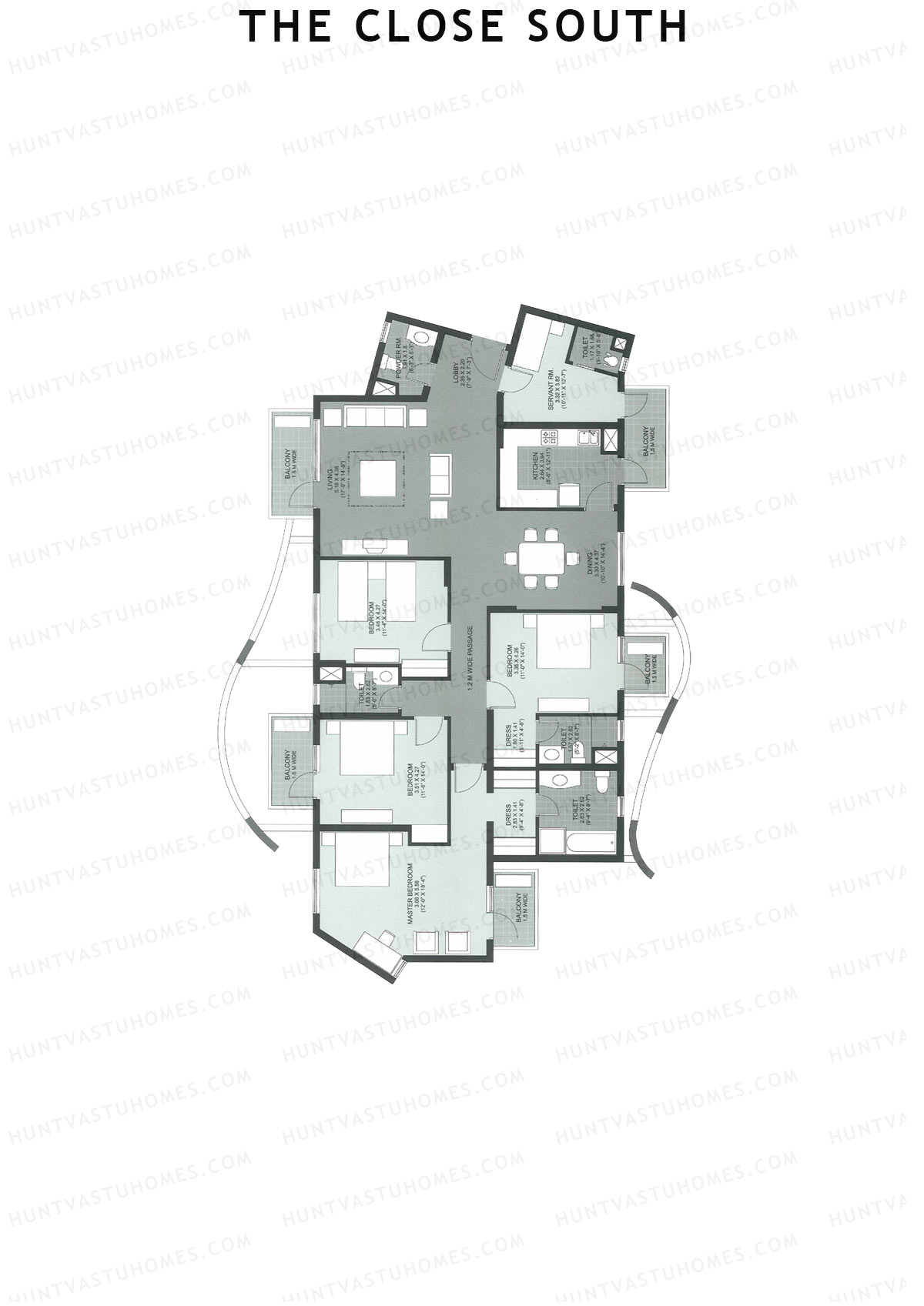 The Close South Tower S8 Unit 2 Floor Plan