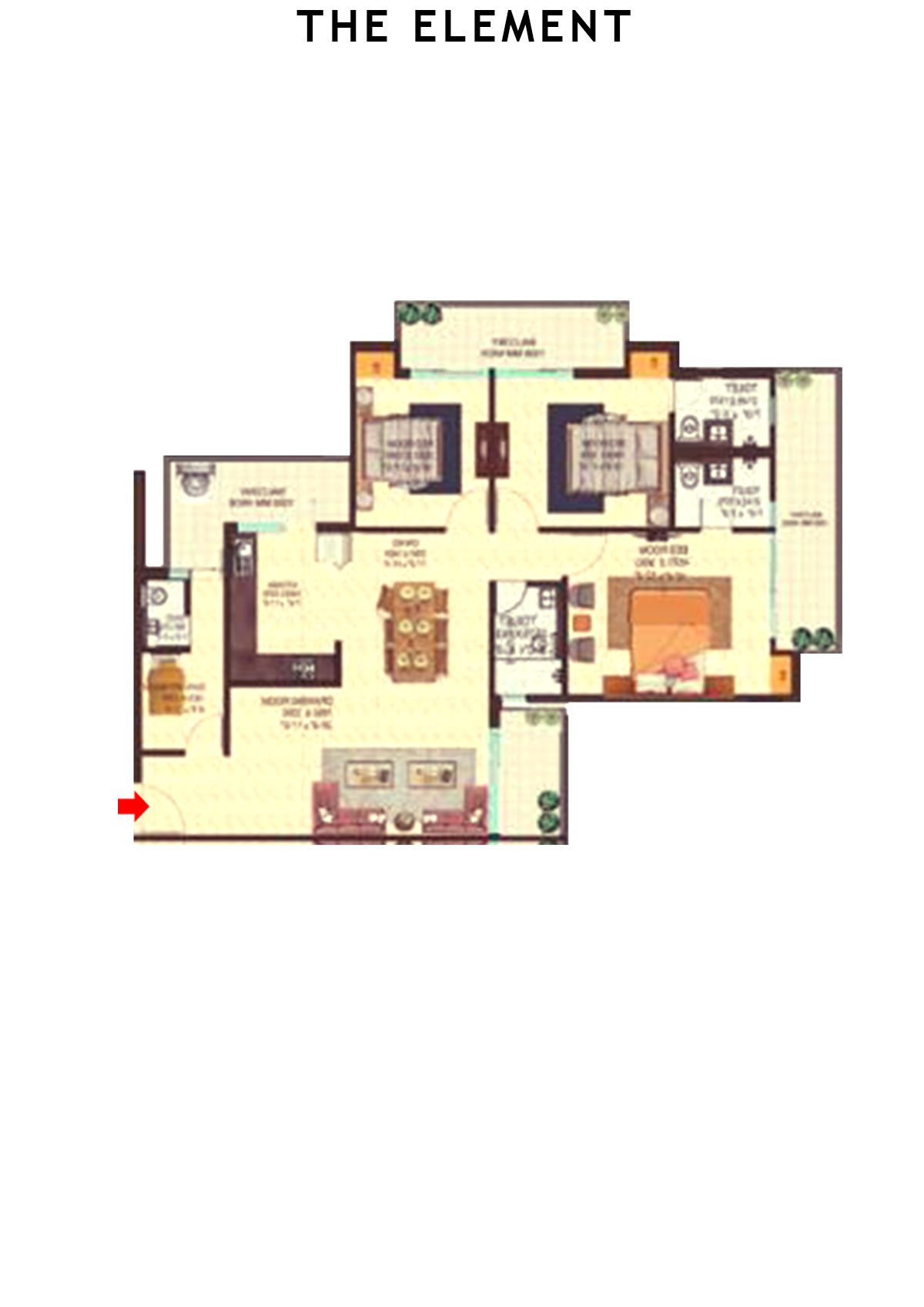 The Element Tower B Unit 2 (Type  1) Floor Plan
