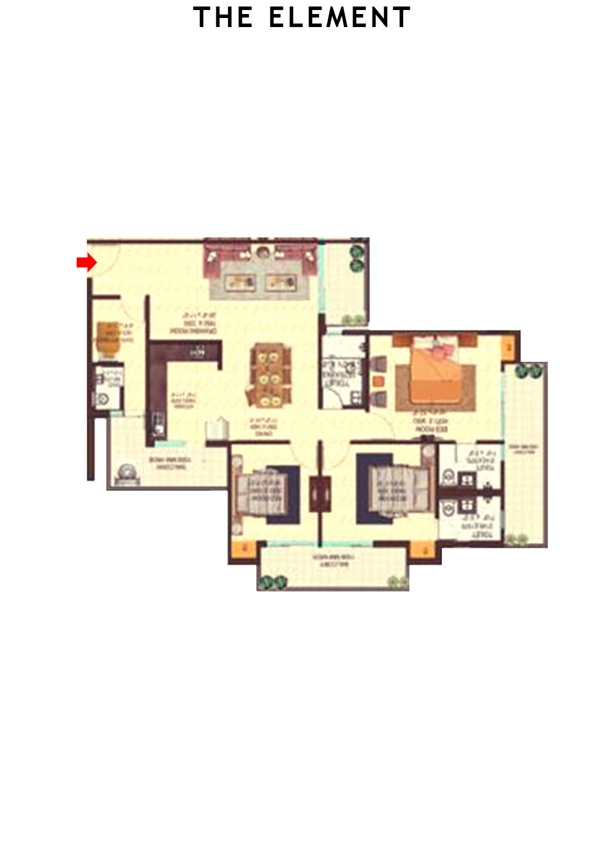 The Element Tower B Unit 3 (Type  1) Floor Plan