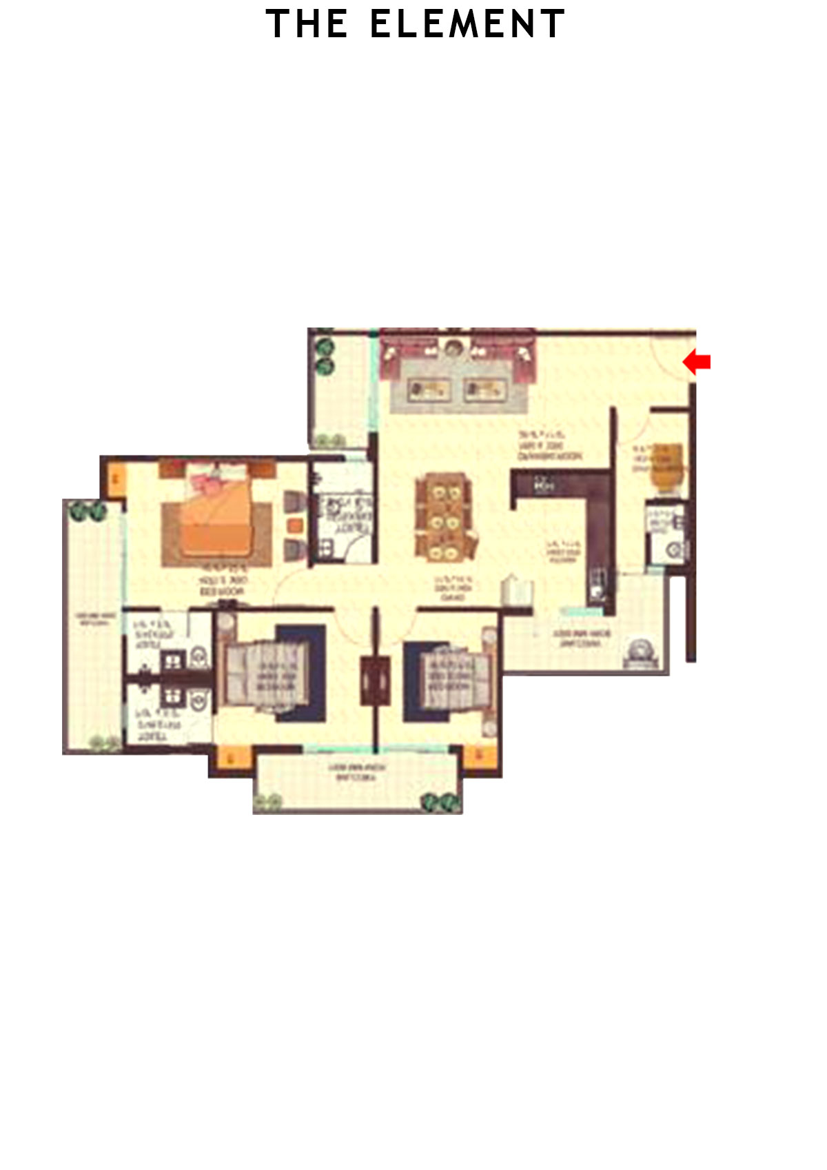 The Element Tower B Unit 4 (Type  1) Floor Plan
