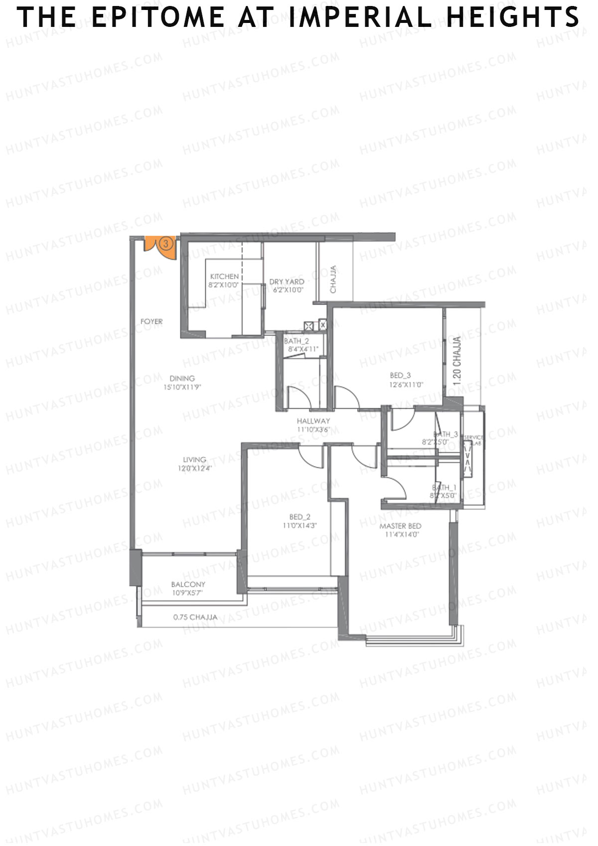 The Epitome at Imperial Heights Tower C Unit 3 Floor Plan