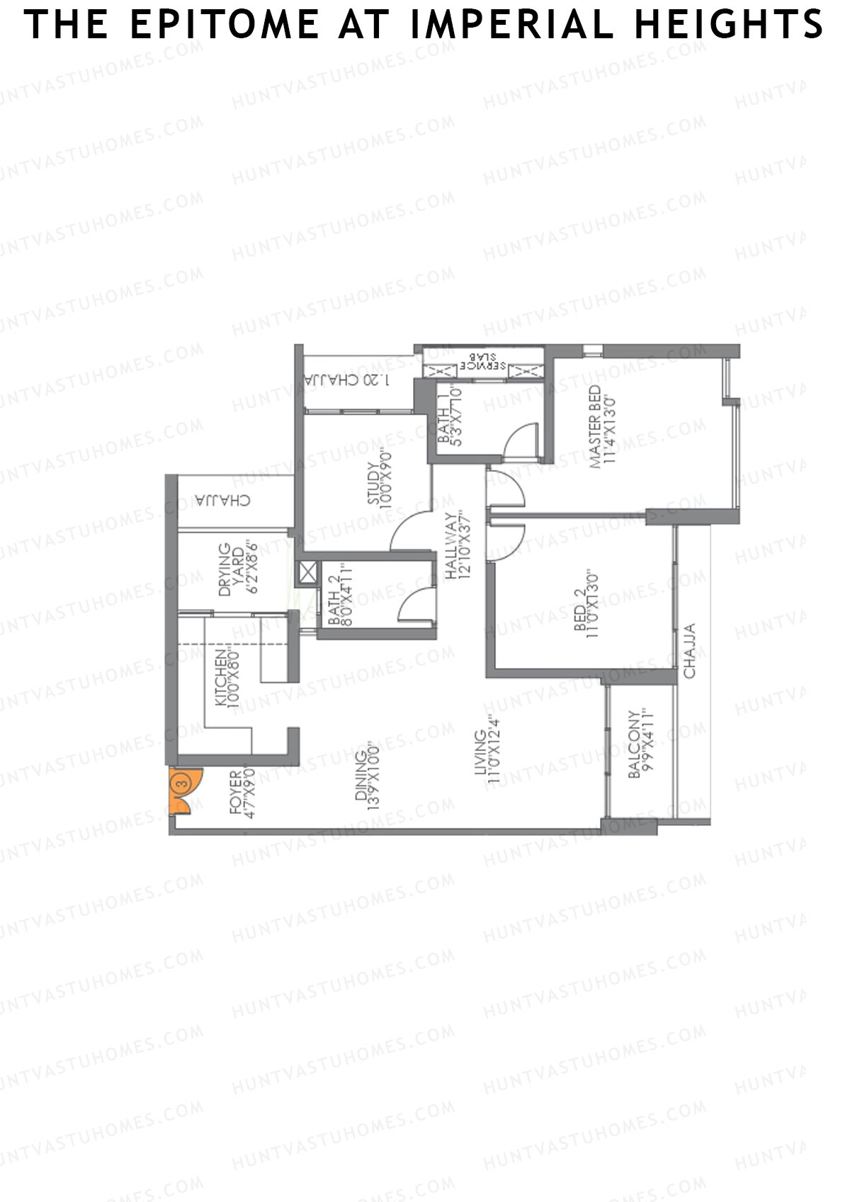 The Epitome at Imperial Heights Tower D Unit 3 Floor Plan