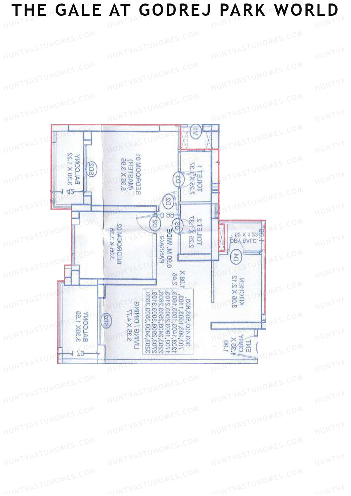 The Gale At Godrej Park World, Tower 4 Wing h, Unit 2, 2BHK, Carpet Area 721   sq ft 