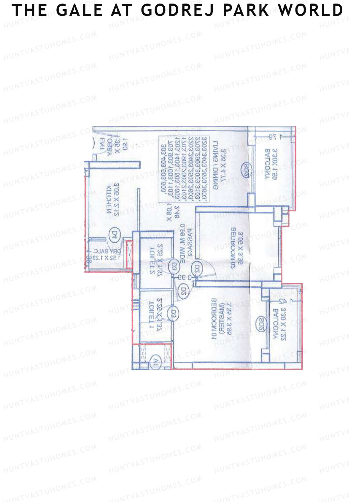 The Gale At Godrej Park World, Tower 5 Wing I, Unit 4, 2BHK, Carpet Area 721   sq ft 