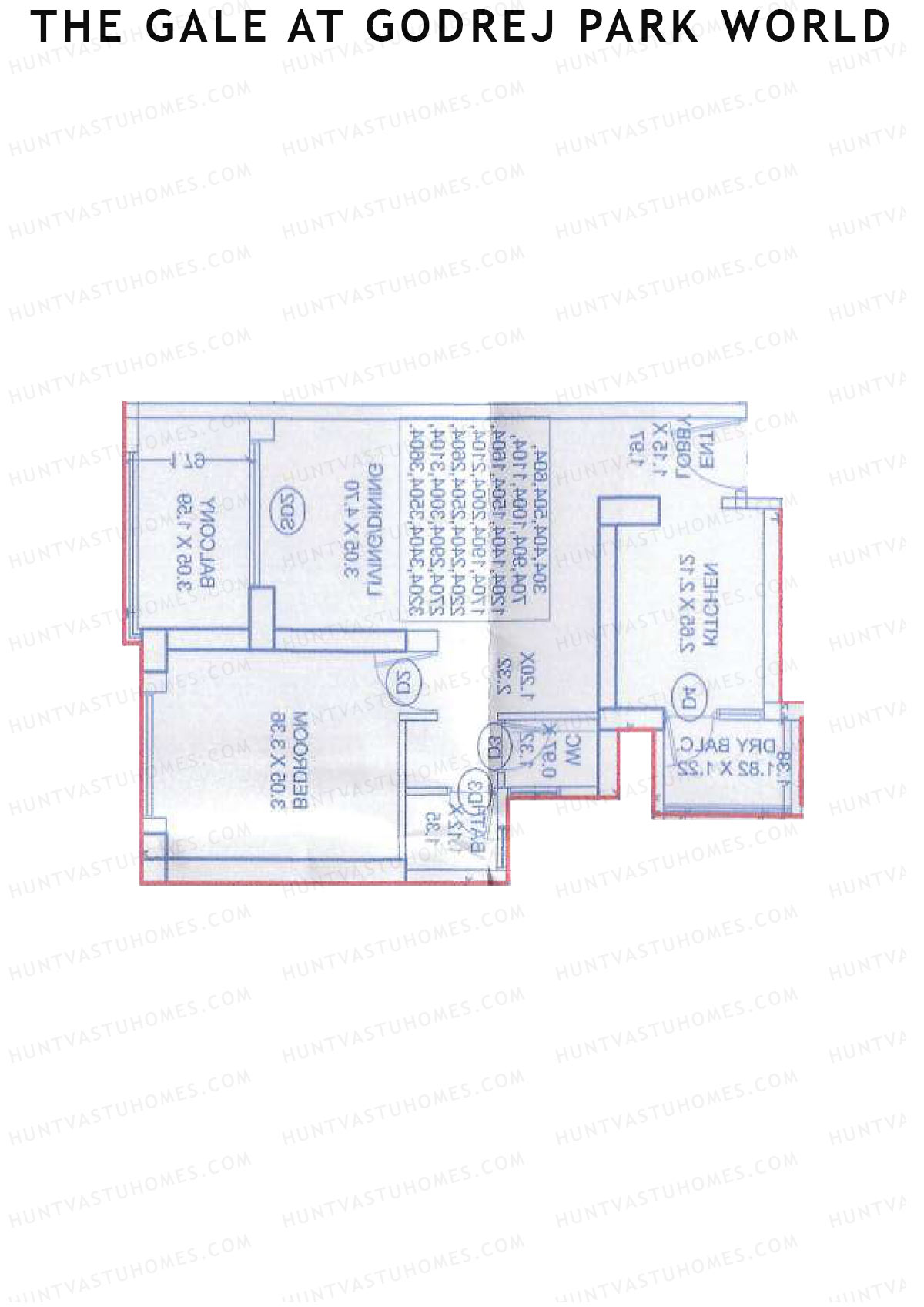 The Gale At Godrej Park World, Tower 5 Wing J, Unit 1, 1BHK, Carpet Area 486   sq ft 