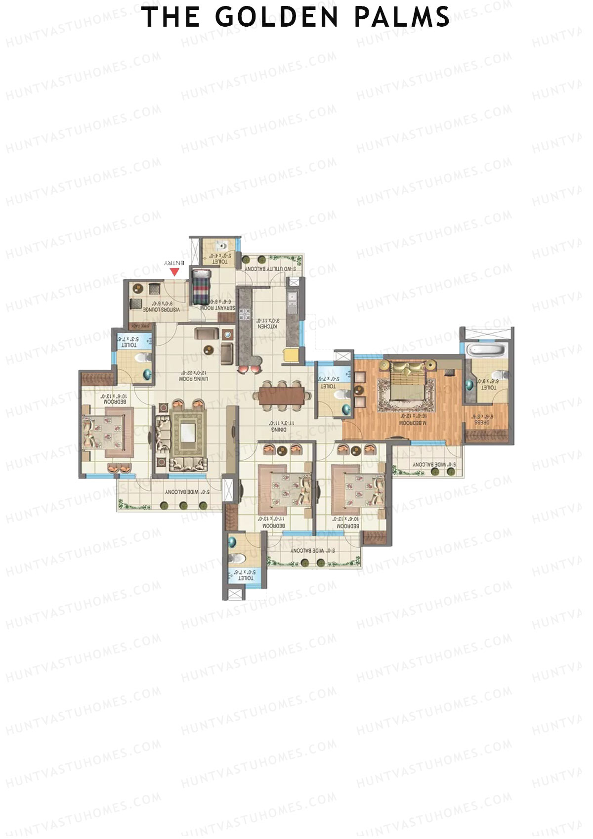 The Golden Palms Tower A Unit 1 Floor Plan
