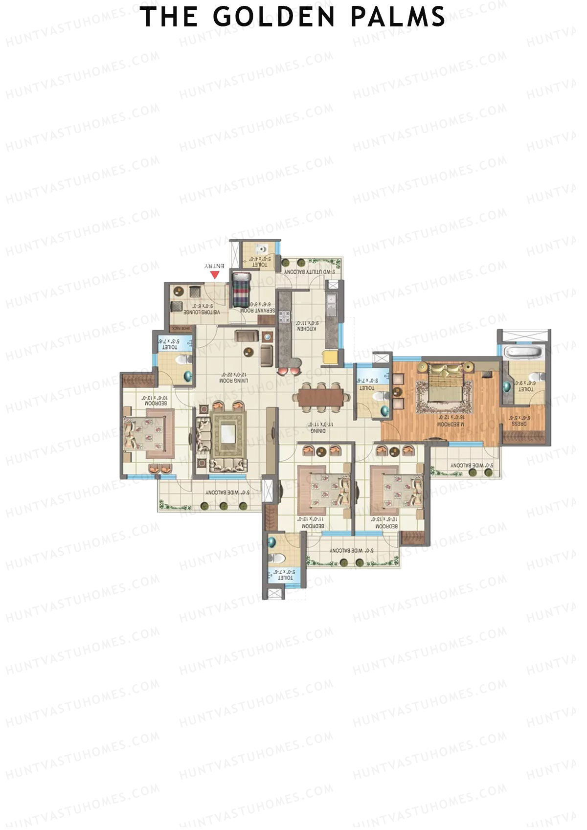 The Golden Palms Tower B Unit 1 Floor Plan