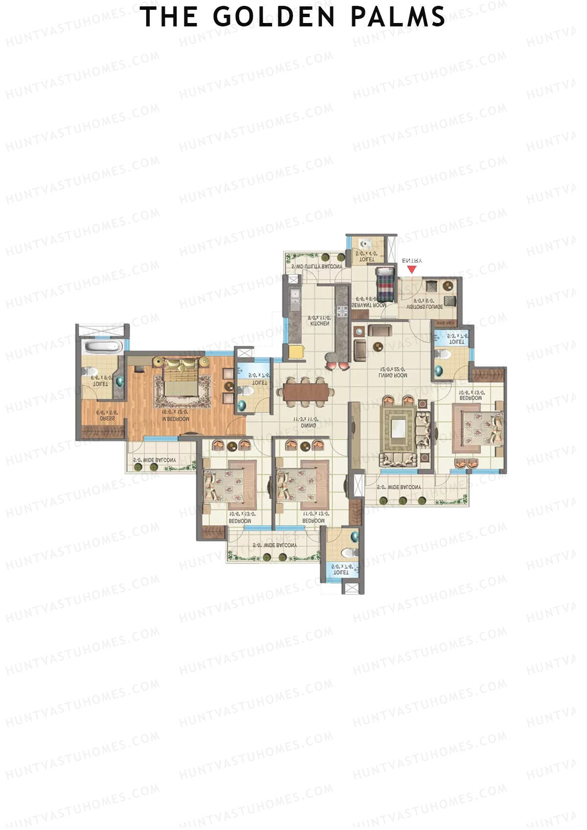 The Golden Palms Tower B Unit 2 Floor Plan
