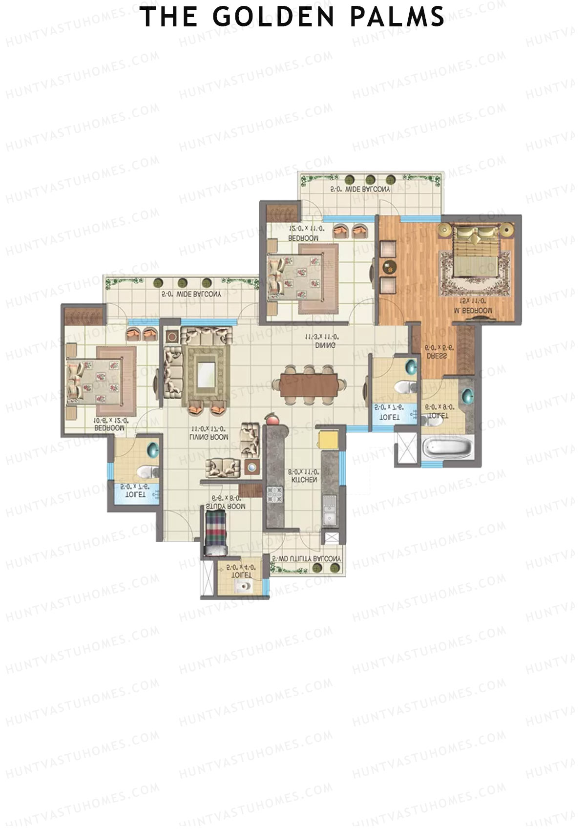 The Golden Palms Tower B Unit 4 Floor Plan