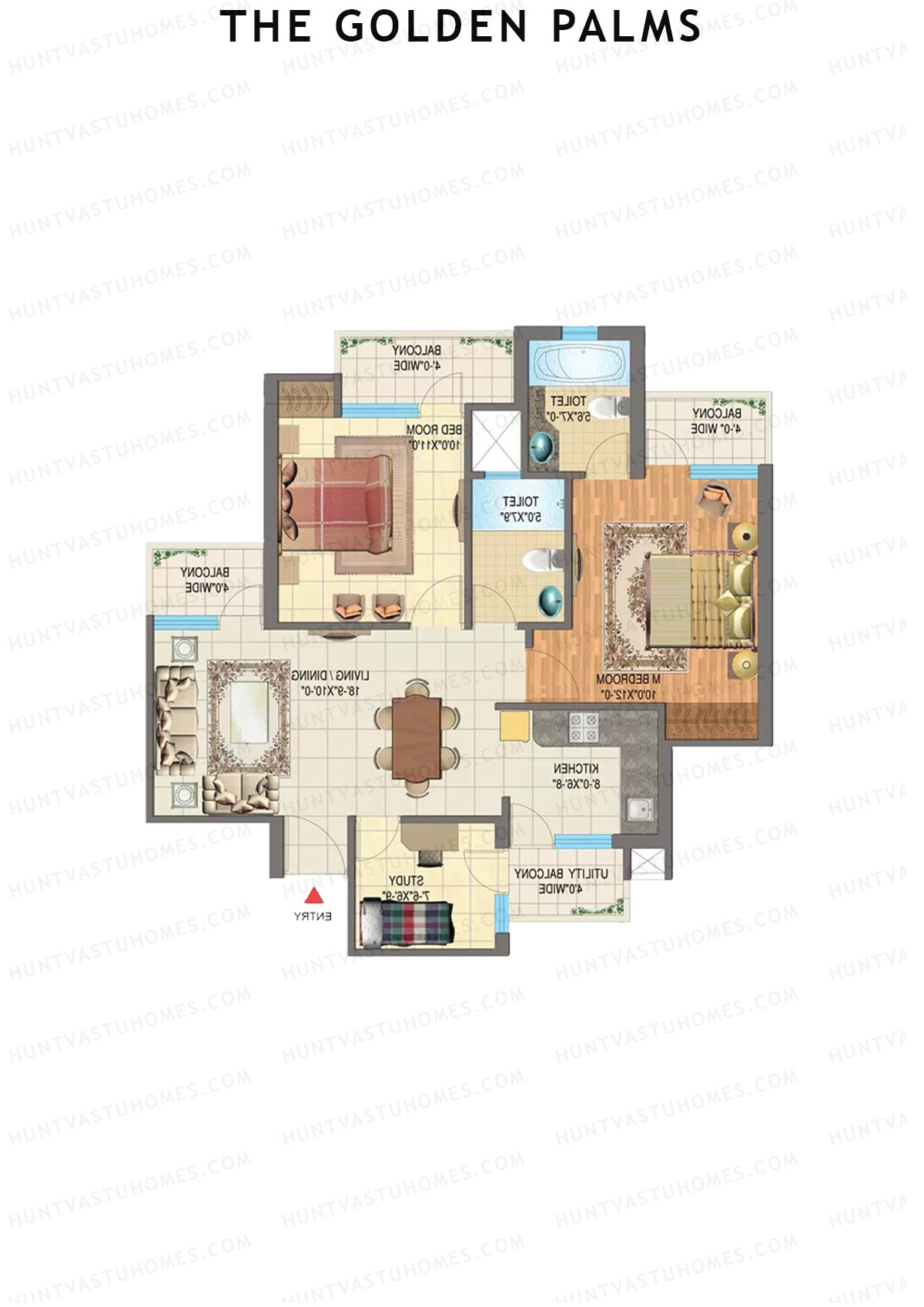 The Golden Palms Tower F Unit 1 Floor Plan