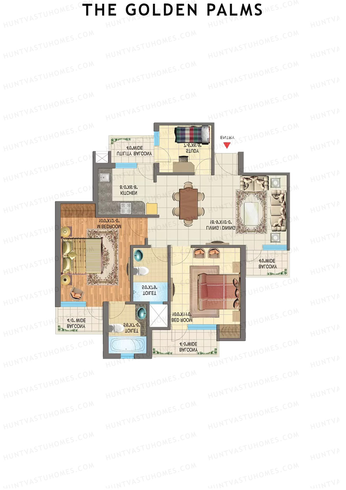The Golden Palms Tower F Unit 3 Floor Plan