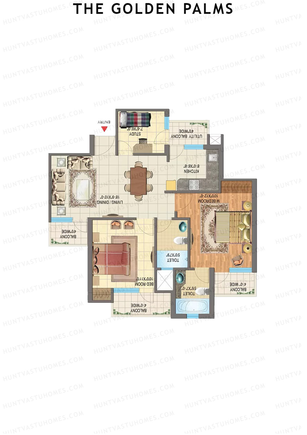 The Golden Palms Tower F Unit 4 Floor Plan