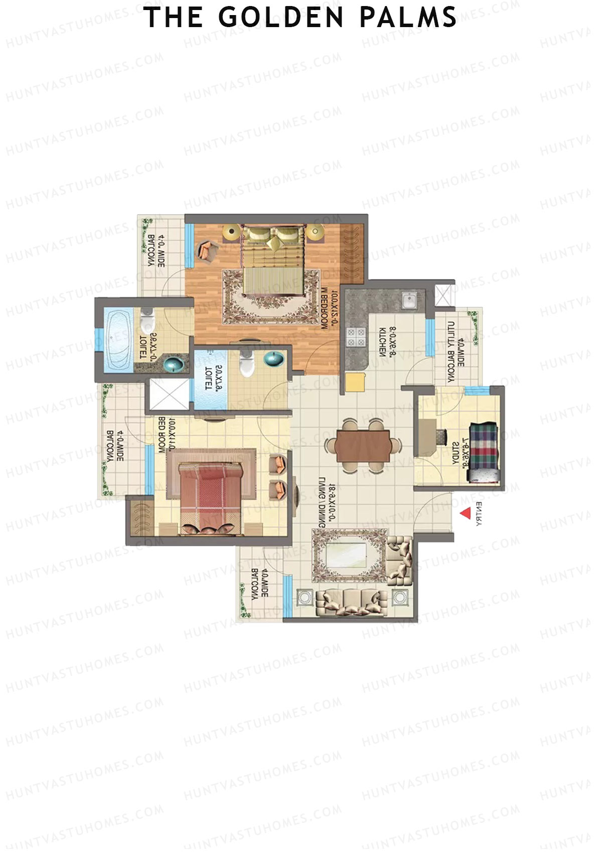 The Golden Palms Tower H Unit 4 Floor Plan