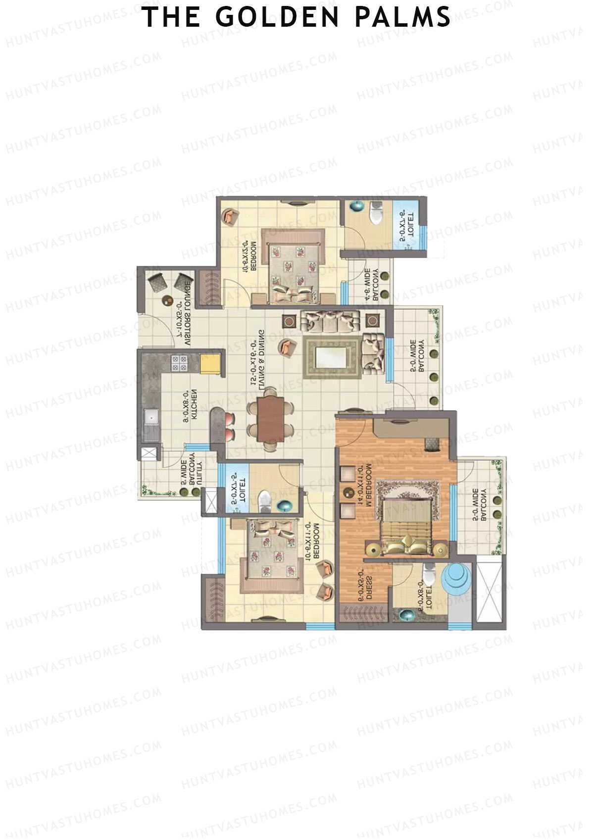 The Golden Palms Tower M Unit 2 Floor Plan