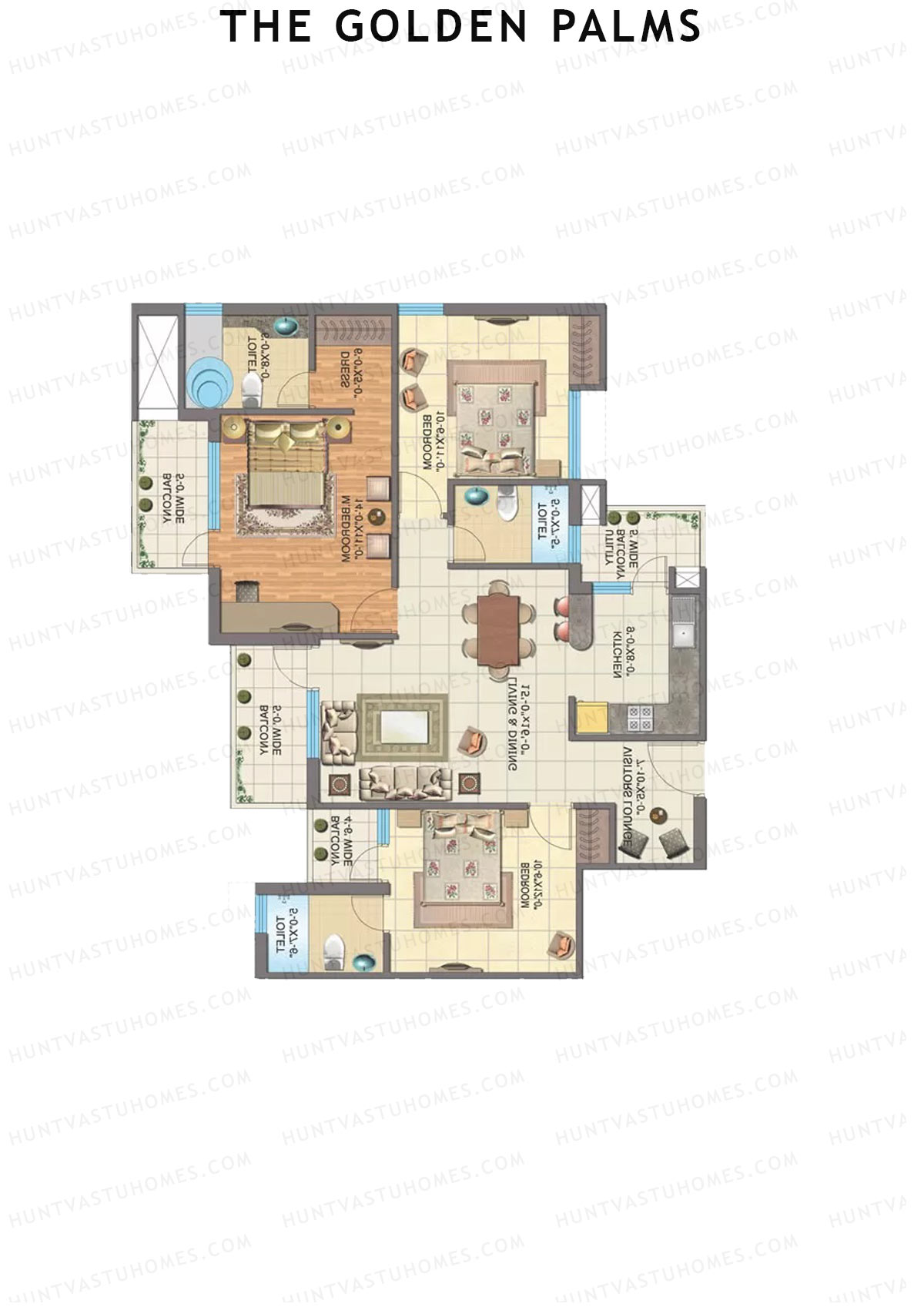 The Golden Palms Tower M Unit 4 Floor Plan