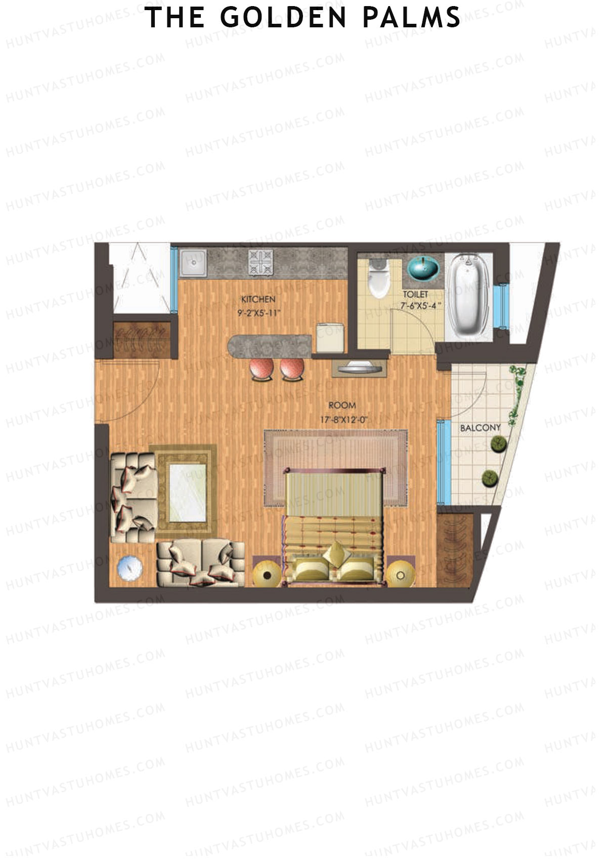 The Golden Palms Tower O Unit 12 (Type A1) Floor Plan