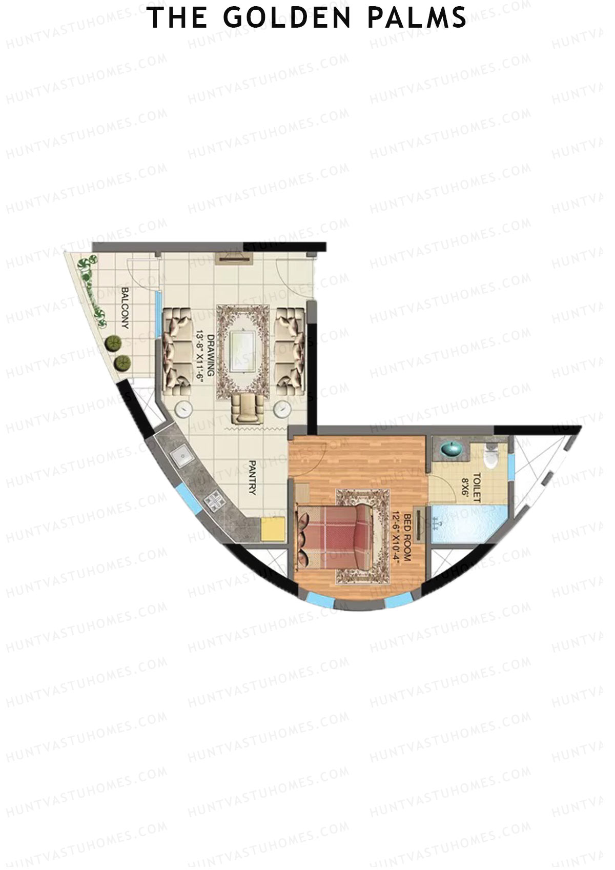 The Golden Palms Tower O Unit 14 (Type B) Floor Plan