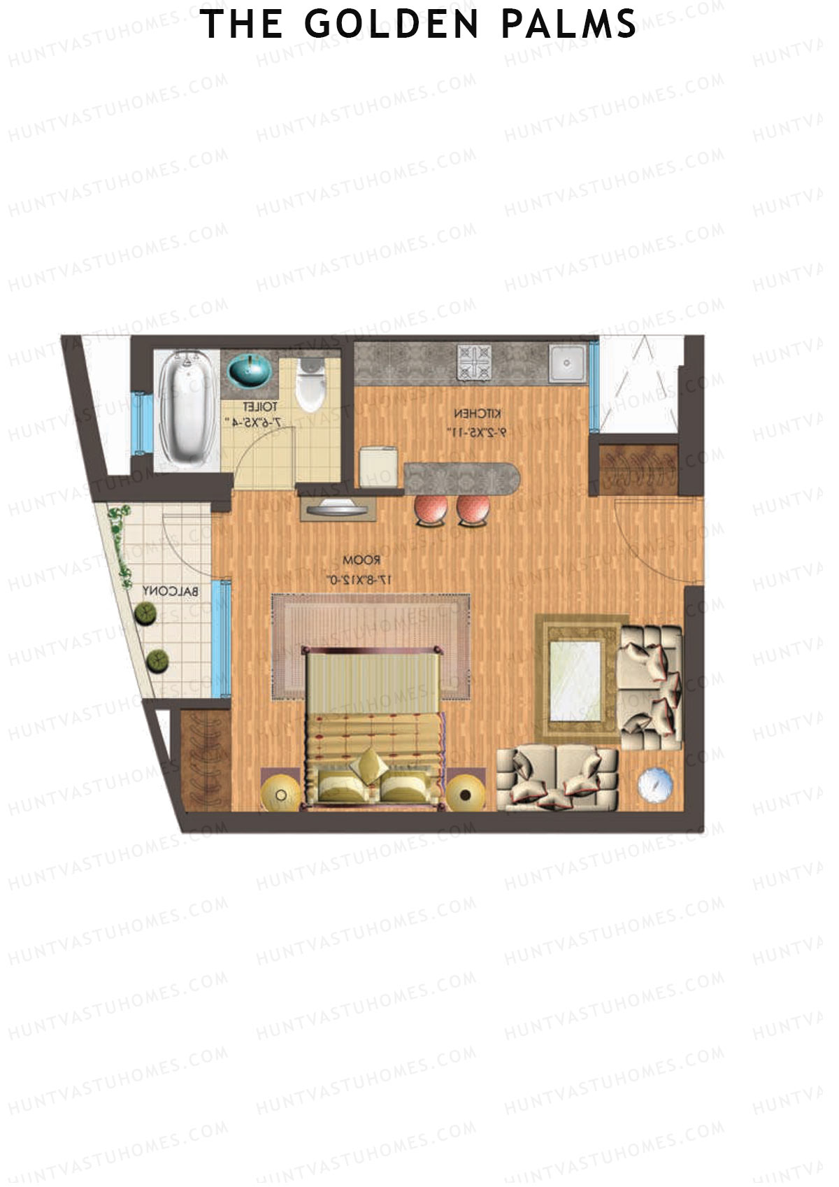 The Golden Palms Tower O Unit 1 (Type A1) Floor Plan