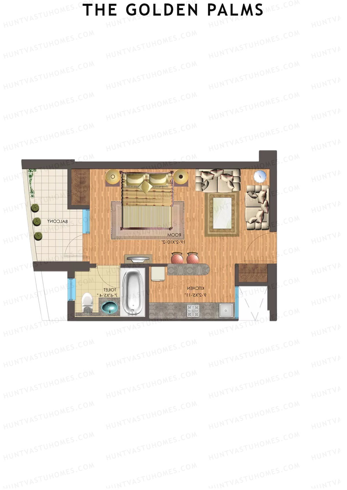 The Golden Palms Tower O Unit 2 (Type A2) Floor Plan