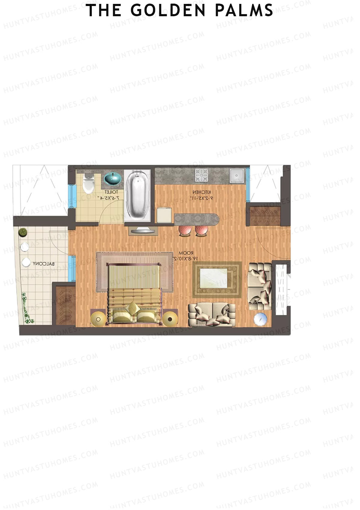 The Golden Palms Tower O Unit 3 (Type A3) Floor Plan