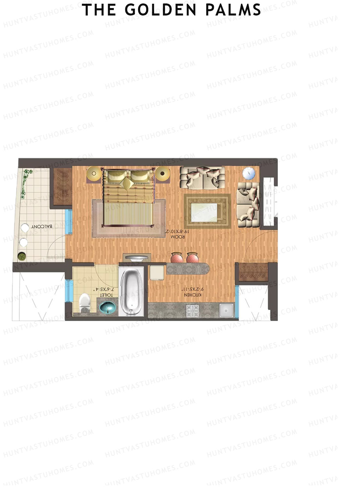 The Golden Palms Tower O Unit 4 (Type A3) Floor Plan