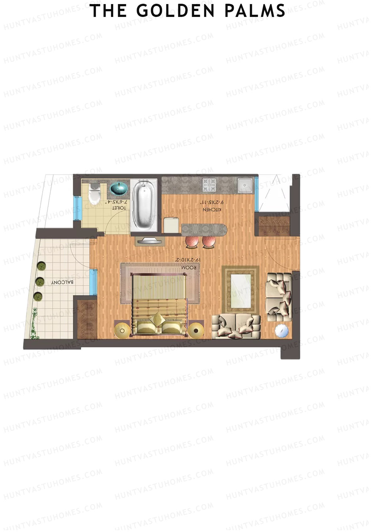 The Golden Palms Tower O Unit 5 (Type A2) Floor Plan