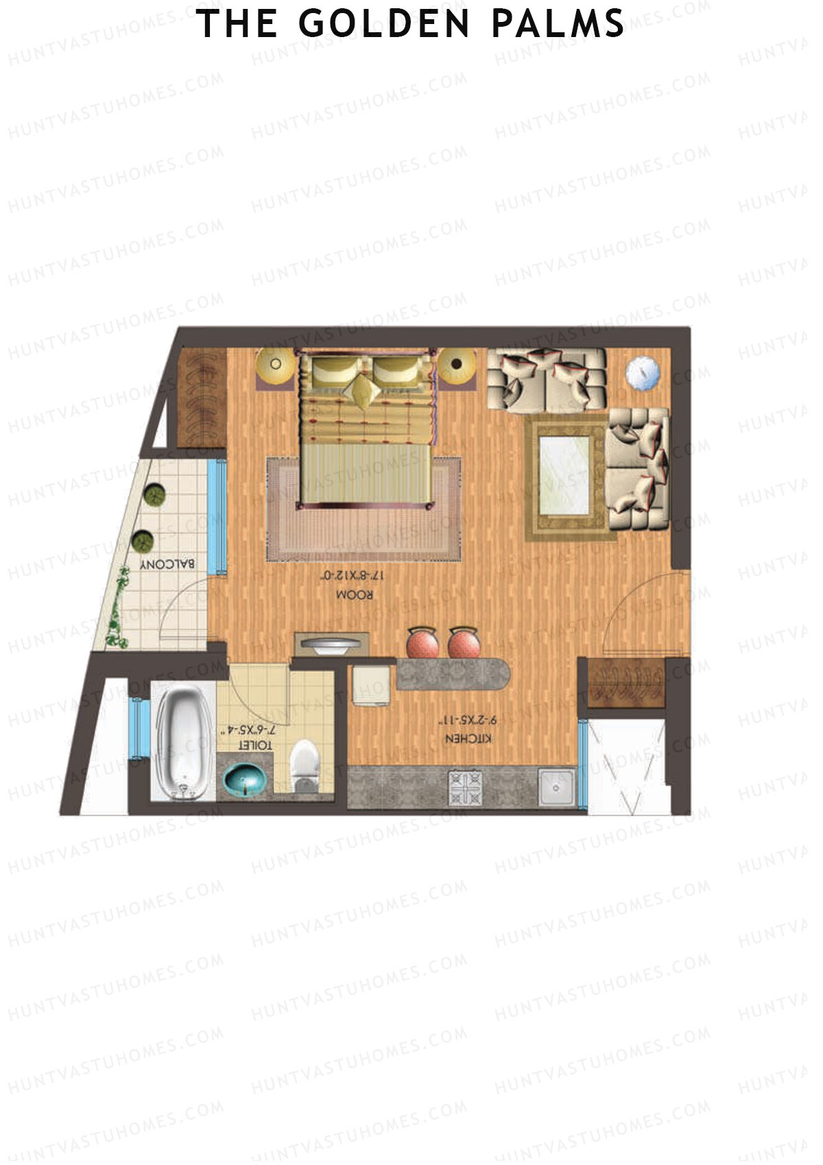 The Golden Palms Tower O Unit 6 (Type A1) Floor Plan