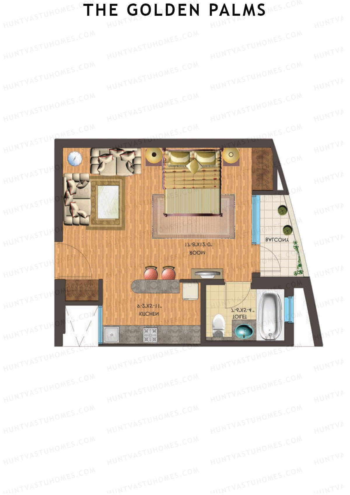 The Golden Palms Tower O Unit 7 (Type A1) Floor Plan