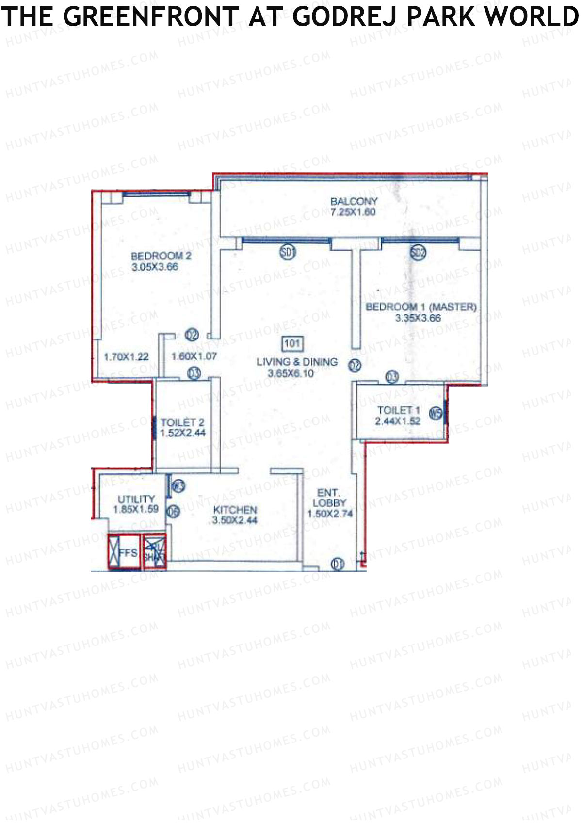 The Greenfront At Godrej Park World B1 Wing B Unit 1 Floor Plan