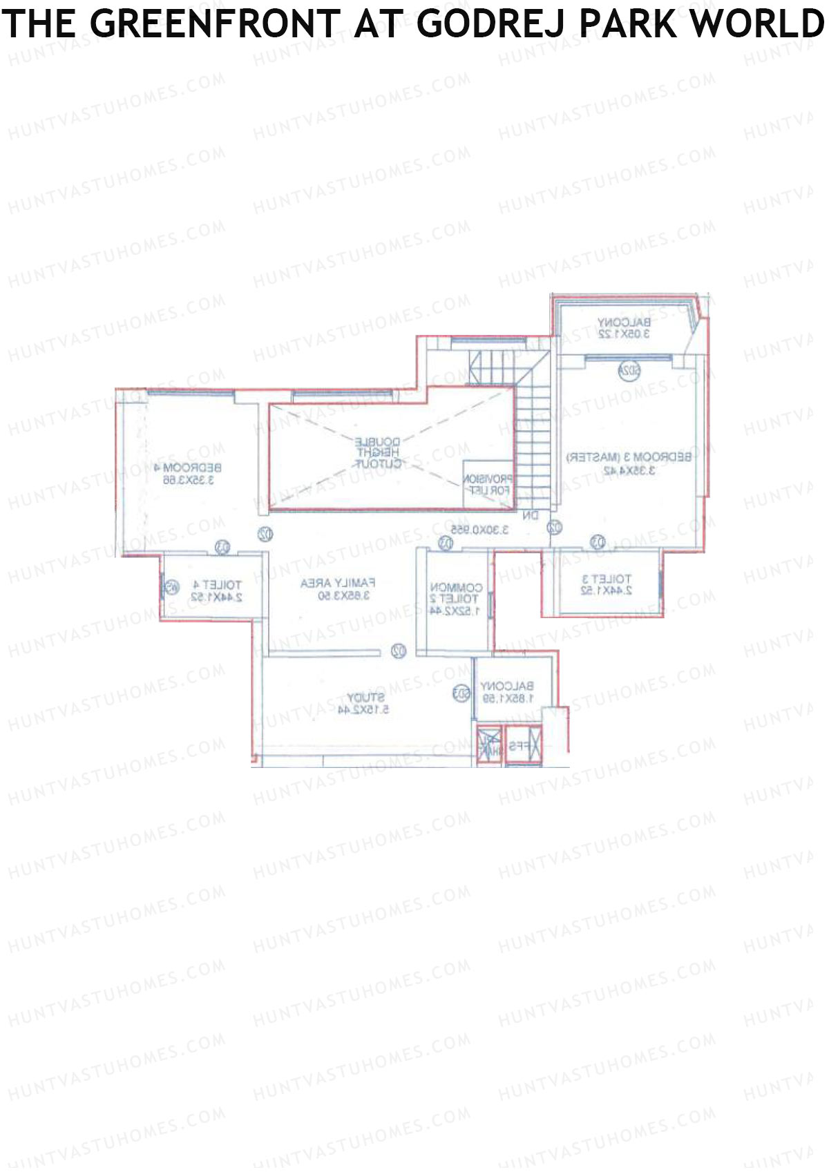 The Greenfront At Godrej Park World B1 Wing B Unit 2 (Type DU) Floor Plan