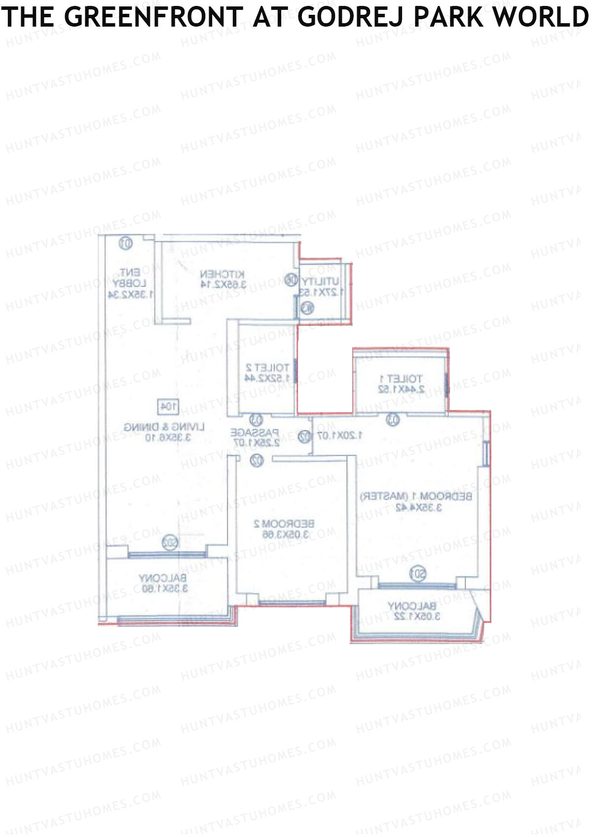 The Greenfront At Godrej Park World B1 Wing B Unit 3 Floor Plan