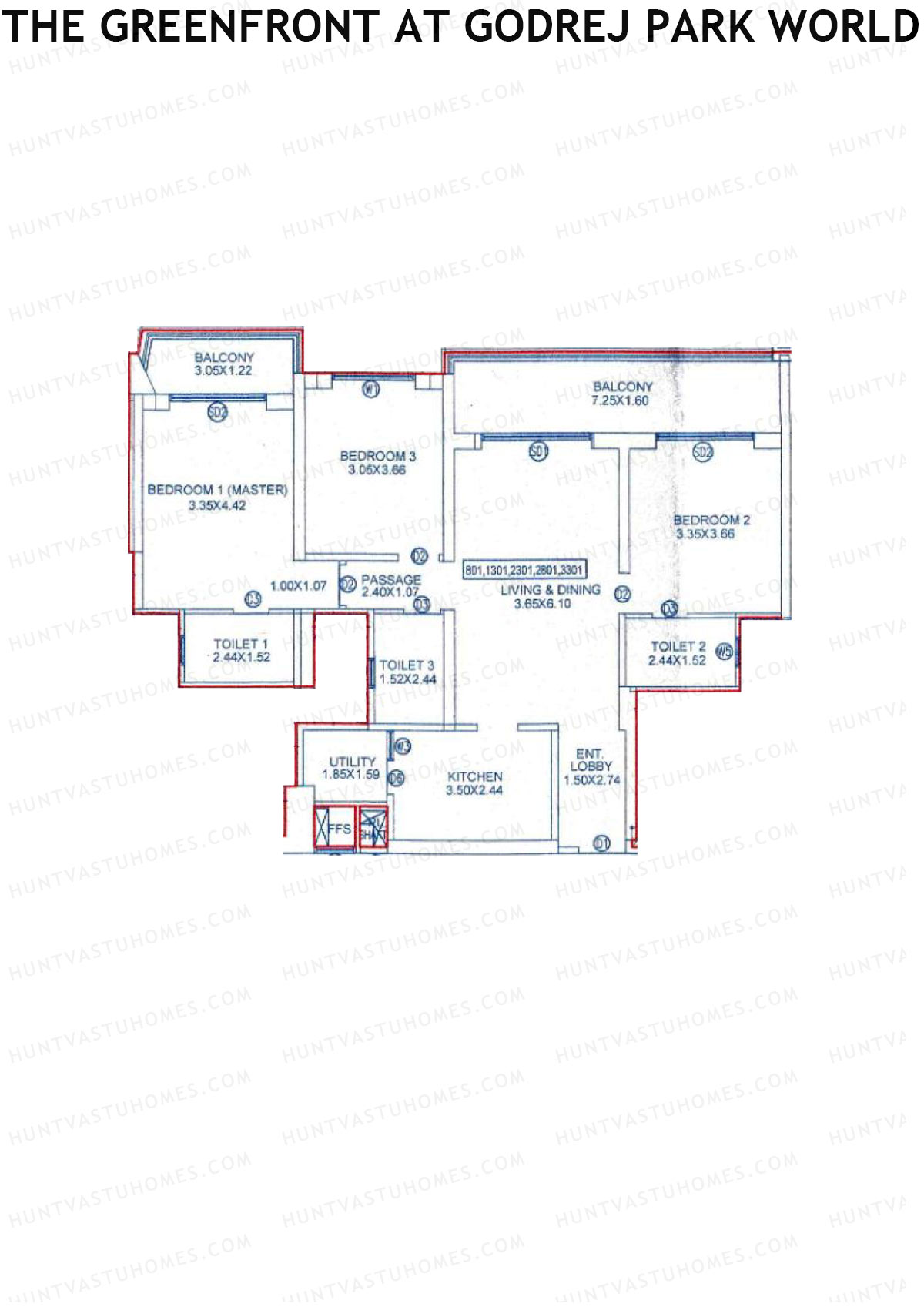 The Greenfront At Godrej Park World B2 Wing C Unit 1 Floor Plan