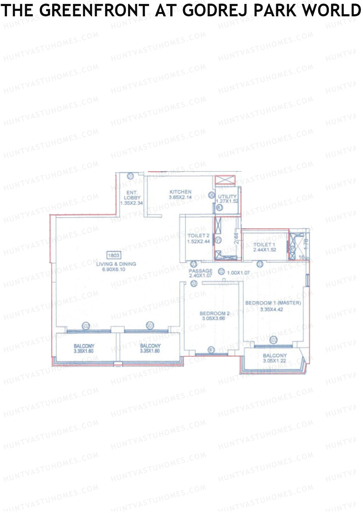 The Greenfront At Godrej Park World B2 Wing C Unit 3 Floor Plan