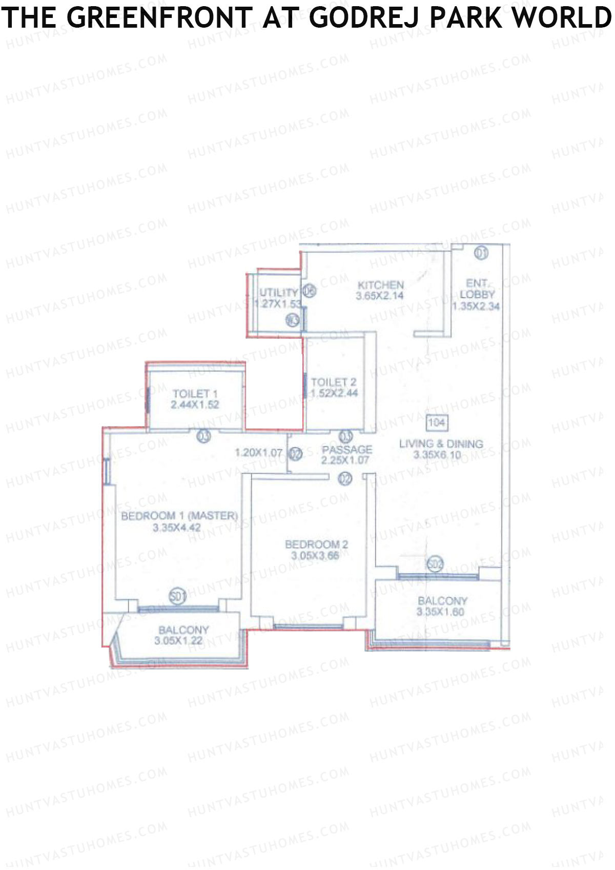 The Greenfront At Godrej Park World B2 Wing C Unit 4 Floor Plan
