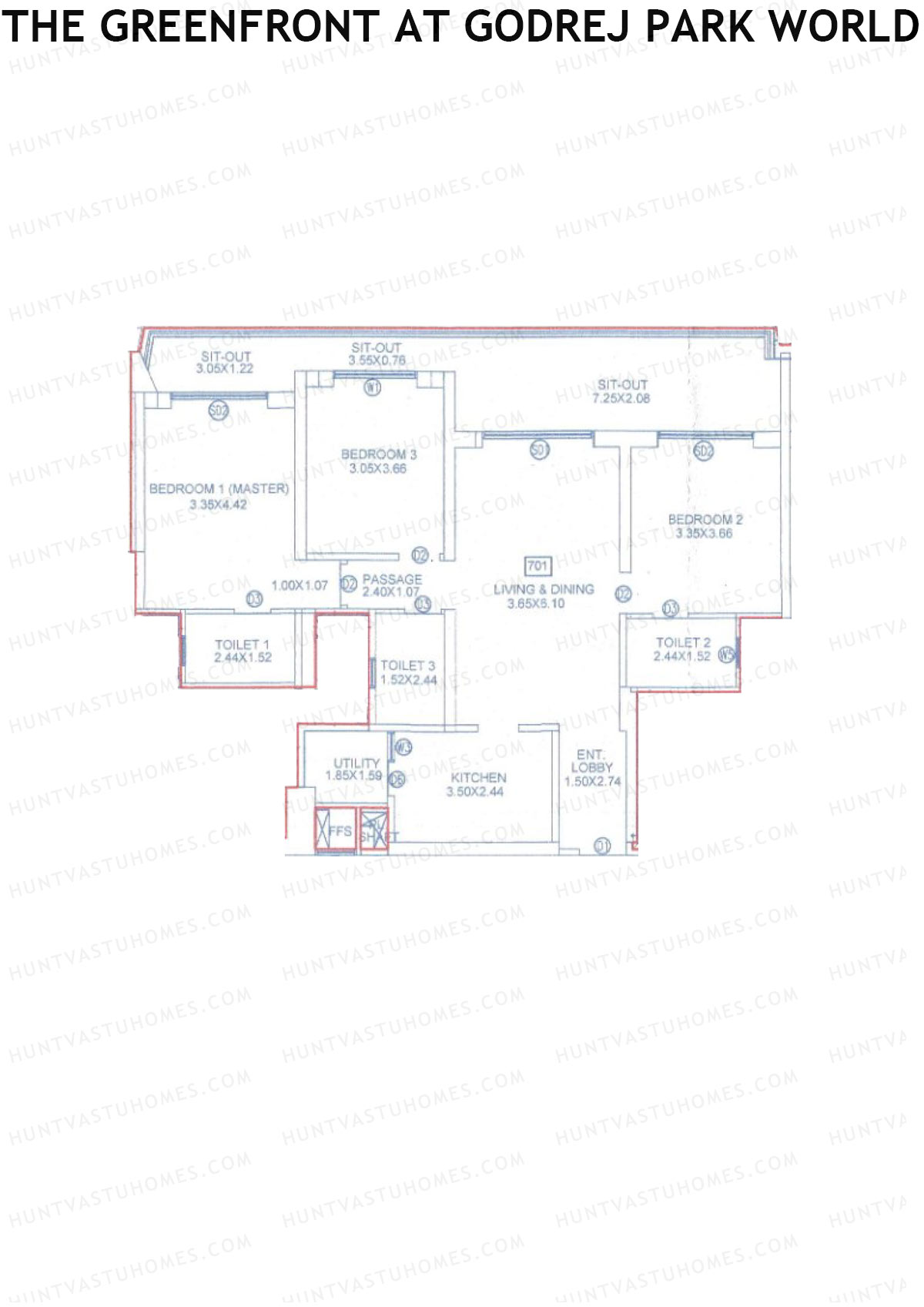 The Greenfront At Godrej Park World B2 Wing D Unit 1 Floor Plan