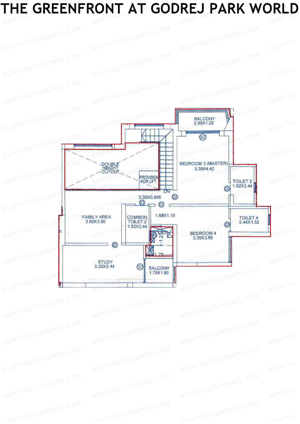 The Greenfront At Godrej Park World B2 Wing D Unit 2 (Type DU) Floor Plan