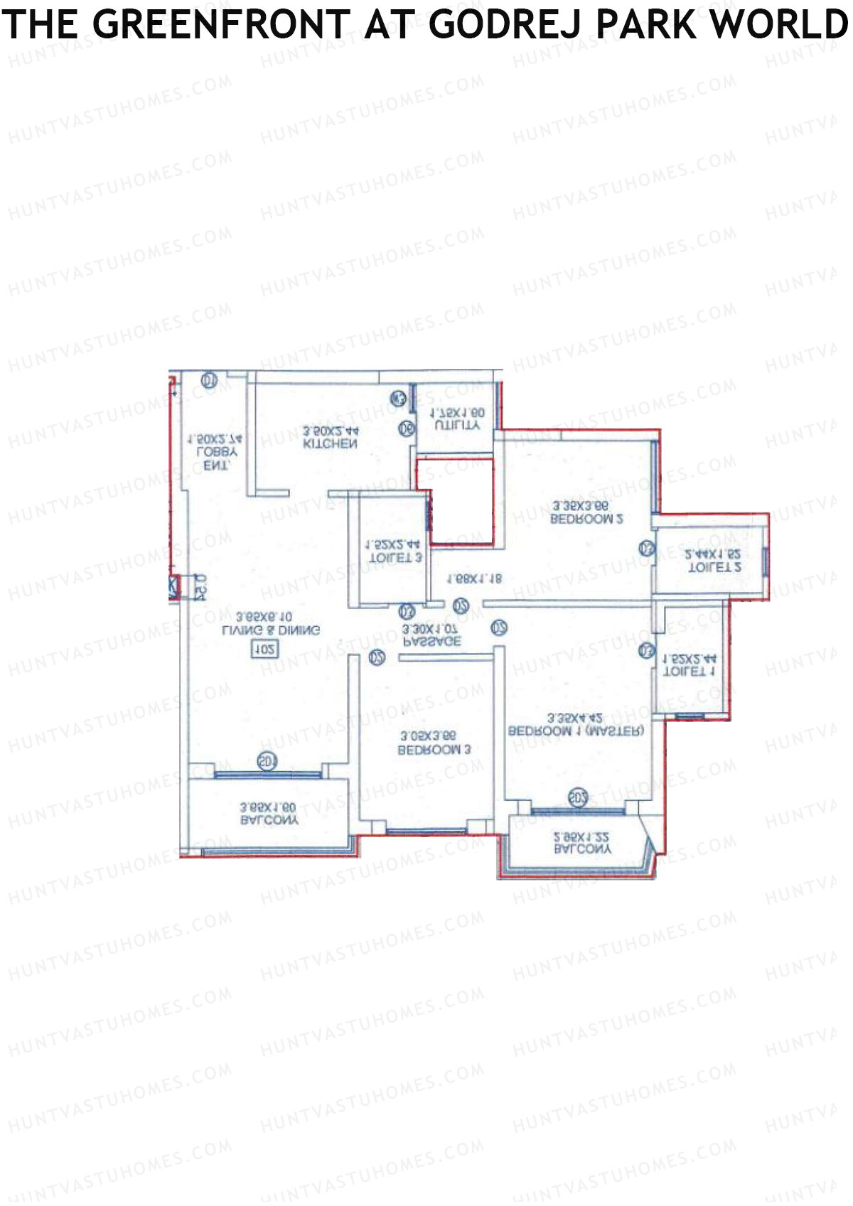 The Greenfront At Godrej Park World B2 Wing D Unit 3 Floor Plan