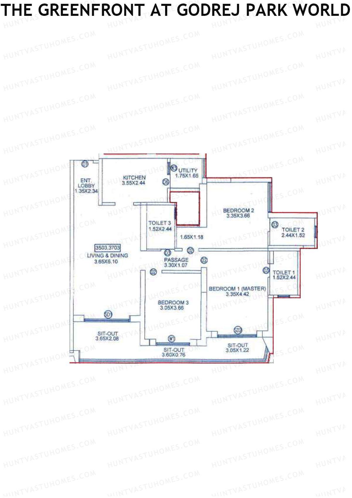The Greenfront At Godrej Park World B2 Wing D Unit 3 Floor Plan