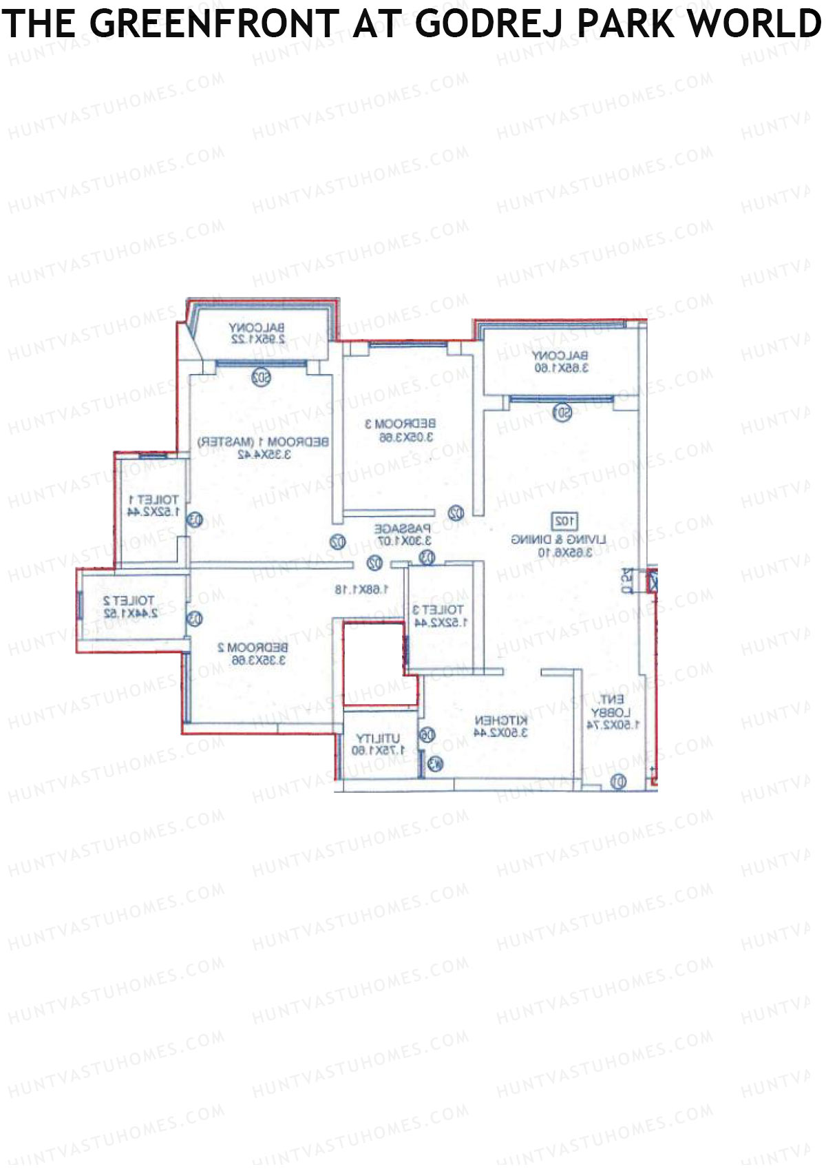 The Greenfront At Godrej Park World B3 Wing E Unit 1 Floor Plan